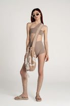 Tiny-Açık Kahverengi Tek Omuzlu Büstiyer-Top-1-Milagron.com