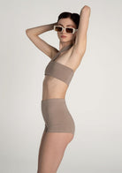 Tiny-Açık Kahverengi Yüksek Bel Dar Boxer-Boyshort Külot-4-Milagron.com