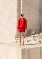 Tiny-Anvelop Kesim Bağlamalı Mini Kırmızı Etek-Etek-3-Milagron.com