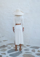 Tiny-Bağlamalı Uzun Kollu Kısa Beyaz Bluz-Bluz-3-Milagron.com