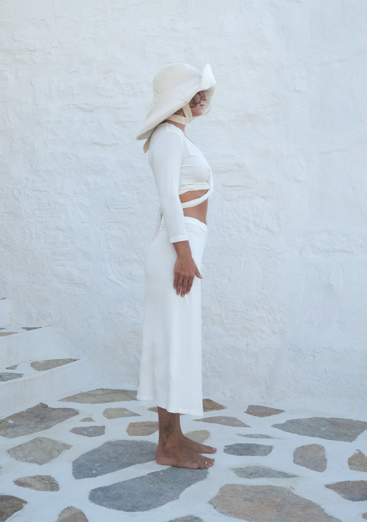 Tiny-Bağlamalı Uzun Kollu Kısa Beyaz Bluz-Bluz-6-Milagron.com