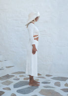 Tiny-Bağlamalı Uzun Kollu Kısa Beyaz Bluz-Bluz-6-Milagron.com