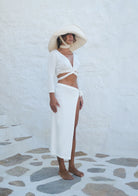 Tiny-Bağlamalı Uzun Kollu Kısa Beyaz Bluz-Bluz-7-Milagron.com