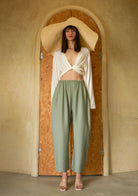 Tiny-Bağlamalı Yarasa Kol Beyaz Bluz-Bluz-6-Milagron.com