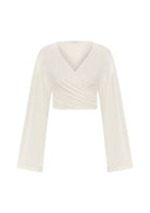 Tiny-Bağlamalı Yarasa Kol Beyaz Bluz-Bluz-9-Milagron.com