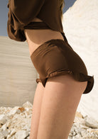 Tiny-Balenli Kahverengi Mini şort-Şort-2-Milagron.com