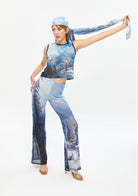 Tiny-Baskılı Transparan Mavi Bluz-Top-4-Milagron.com