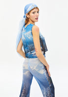 Tiny-Baskılı Transparan Mavi Bluz-Top-6-Milagron.com