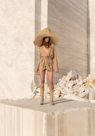 Tiny-Bej Bağlamalı Triko Gömlek-Gömlek-10-Milagron.com