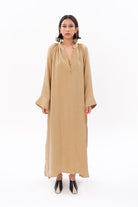 Tiny-Bej Luxe Tencel™ Reglan Kol Elbise-Elbise-1-Milagron.com