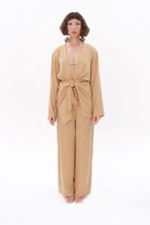 Tiny-Bej Tencel™ Bağlamalı Gömlek-Gömlek-1-Milagron.com