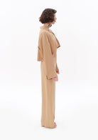 Tiny-Bej Tencel™ Beli Lastikli Pantolon-Pantolon-3-Milagron.com