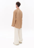 Tiny-Bej Tencel™ Oversize Gömlek-Gömlek-3-Milagron.com