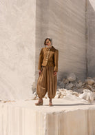 Tiny-Bej önü Düğmeli Vatkalı Büzgülü Ceket-Ceket-4-Milagron.com