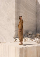 Tiny-Bej önü Düğmeli Vatkalı Büzgülü Ceket-Ceket-6-Milagron.com