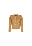 Tiny-Bej önü Düğmeli Vatkalı Büzgülü Ceket-Ceket-8-Milagron.com