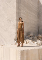 Tiny-Beli Lastikli Tencel™ Bej şalvar Pantolon-Pantolon-4-Milagron.com