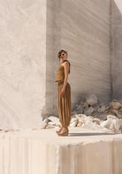 Tiny-Beli Lastikli Tencel™ Bej şalvar Pantolon-Pantolon-6-Milagron.com