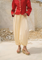 Tiny-Beli Lastikli Tencel™ Krem şalvar Pantolon-Pantolon-1-Milagron.com