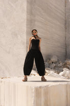 Tiny-Beli Lastikli Tencel™ Siyah şalvar Pantolon-Pantolon-1-Milagron.com