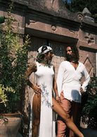 Tiny-Beyaz Derin Yırtmaçlı Yumuşak Kolsuz Elbise-Elbise-9-Milagron.com