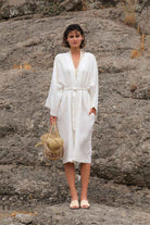 Tiny-Beyaz Keten Kimono-Kimono-1-Milagron.com