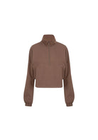 Tiny-Boğazda Fermuar Detaylı Kahverengi Sweatshirt-Sweatshirts & Hoodies-11-Milagron.com