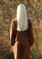 Tiny-Boğazda Fermuar Detaylı Kahverengi Sweatshirt-Sweatshirts & Hoodies-2-Milagron.com