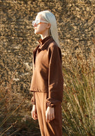 Tiny-Boğazda Fermuar Detaylı Kahverengi Sweatshirt-Sweatshirts & Hoodies-3-Milagron.com