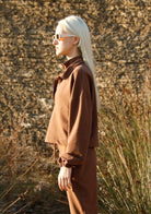 Tiny-Boğazda Fermuar Detaylı Kahverengi Sweatshirt-Sweatshirts & Hoodies-4-Milagron.com