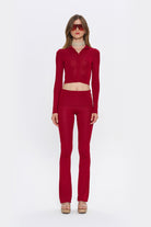 Tiny-Bordo Fermuarlı Dar Kesim Yumuşak Hırka-Kazak & Triko-1-Milagron.com