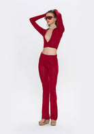 Tiny-Bordo Fermuarlı Dar Kesim Yumuşak Hırka-Kazak & Triko-7-Milagron.com