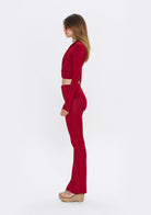 Tiny-Bordo Fermuarlı Dar Kesim Yumuşak Hırka-Kazak & Triko-9-Milagron.com