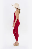 Tiny-Boyundan Bağlamalı Sırt Dekolteli Bordo Tulum-Tulum-11-Milagron.com