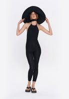 Tiny-Boyundan Bağlamalı Sırt Dekolteli Siyah Tulum-Tulum-3-Milagron.com