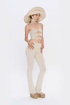 Tiny-Çapraz Bant Detaylı Straplez Krem Büstiyer-Top-10-Milagron.com