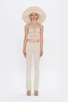 Tiny-Çapraz Bant Detaylı Straplez Krem Büstiyer-Top-2-Milagron.com