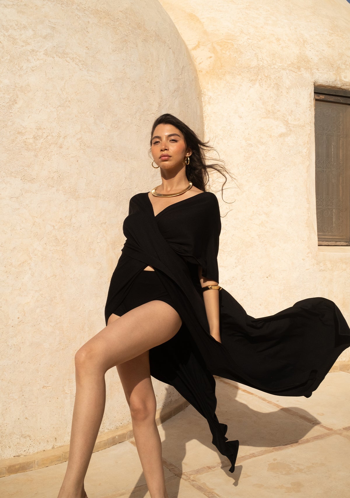 Tiny-Çapraz Siyah Elbise-Elbise-8-Milagron.com