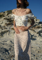 Tiny-Çiçek Desenli Balon Kollu Romantik Büstiyer-Top-2-Milagron.com