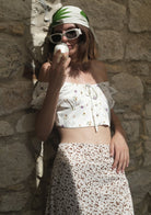 Tiny-Çiçek Desenli Balon Kollu Romantik Büstiyer-Top-6-Milagron.com