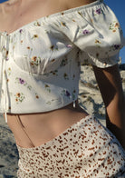 Tiny-Çiçek Desenli Balon Kollu Romantik Büstiyer-Top-7-Milagron.com