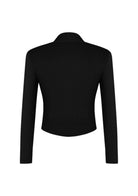 Tiny-Dar Derin Dekolteli Siyah Bluz-Top-5-Milagron.com