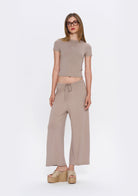 Tiny-Dar Kesim Açık Kahverengi Tişört-T-Shirts-3-Milagron.com