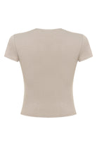 Tiny-Dar Kesim Açık Kahverengi Tişört-T-Shirts-9-Milagron.com