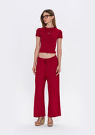 Tiny-Dar Kesim Bordo Tişört-T-Shirts-8-Milagron.com