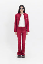 Tiny-Deri Görünümlü Pamuklu Kırmızı Ceket-Ceket-1-Milagron.com