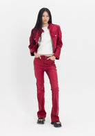 Tiny-Deri Görünümlü Pamuklu Kırmızı Ceket-Ceket-3-Milagron.com