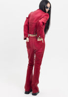 Tiny-Deri Görünümlü Pamuklu Kırmızı Ceket-Ceket-6-Milagron.com