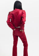 Tiny-Deri Görünümlü Pamuklu Kırmızı Pantolon-Deri Pantolon-3-Milagron.com