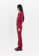 Tiny-Deri Görünümlü Pamuklu Kırmızı Pantolon-Deri Pantolon-8-Milagron.com